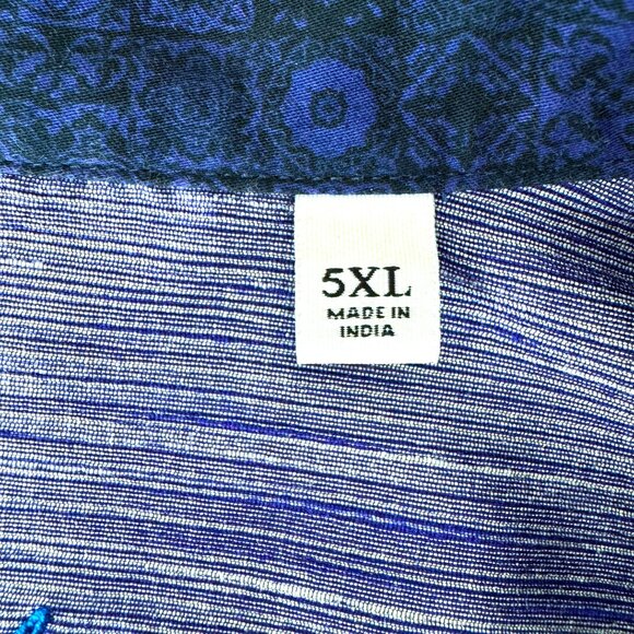 Men's 5XL Robert Graham BLUE Luther Tonal Long Sleeved Sport Shirt - Picture 13 of 15